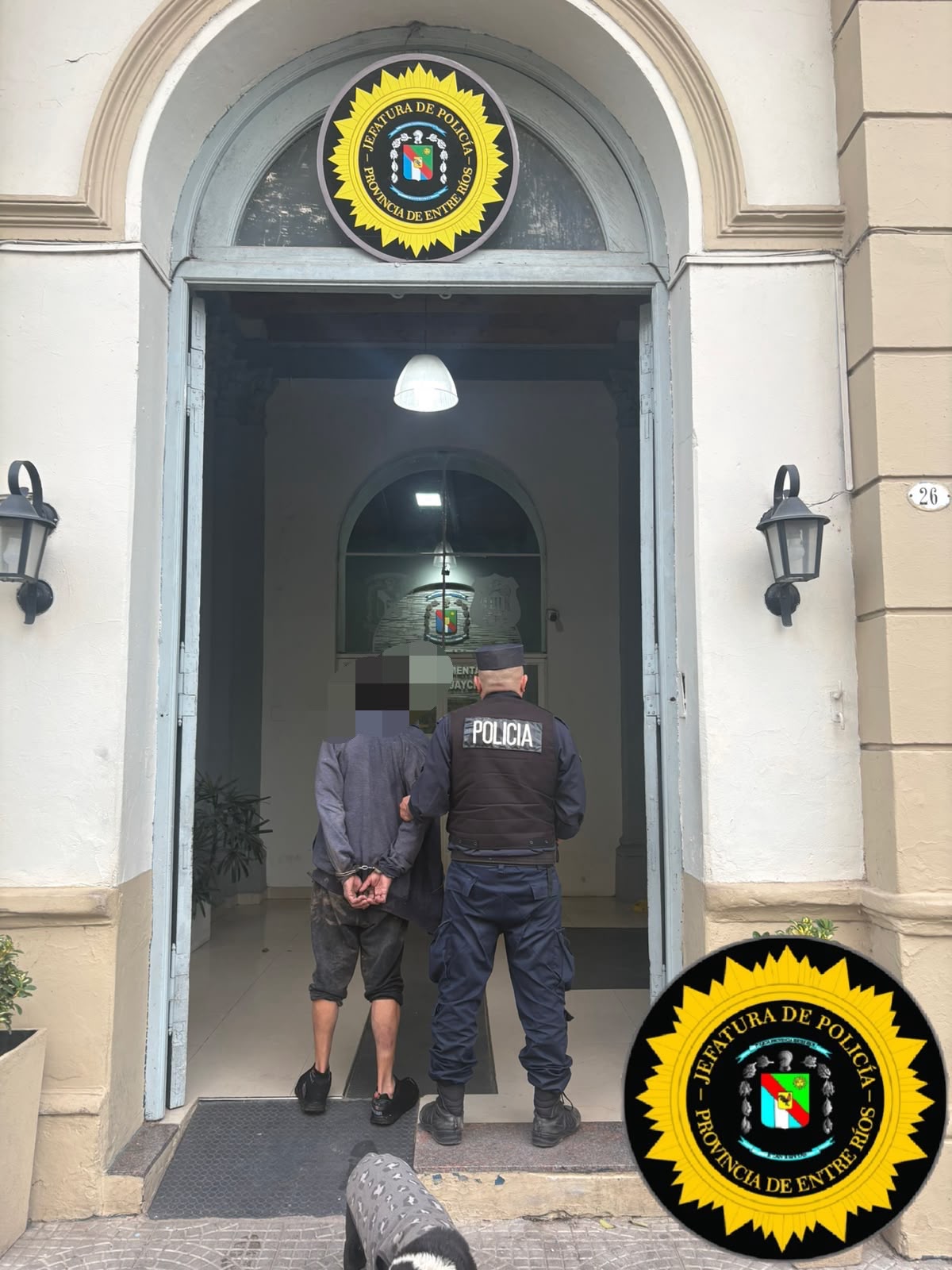 Aprehension en flagrancia de un hombre por el robo de cables del alumbrado público